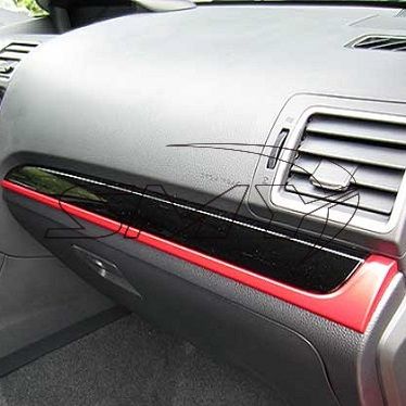 66077FJ350-66077FJ250 Subaru OEM Piano Black and Red Dash Trim Set