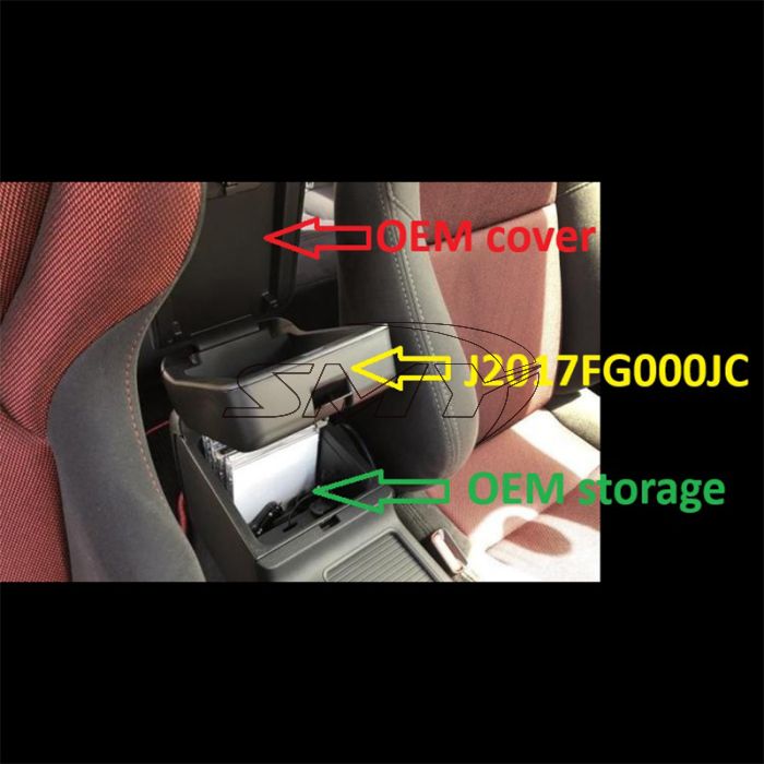 J2017FG000JC JDM Armrest Extension / Cubby Black Subaru 2008-2026