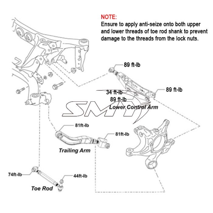 パーツ smy SMY-SUS-TOE SMY Stealth Heavy Duty Adjustable Rear Lateral