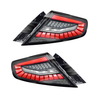 EvoGlow Series DynamicLume LED Tail Lights Clear Lens w/ Black Base & Red Bar Subaru 2022-2025 WRX