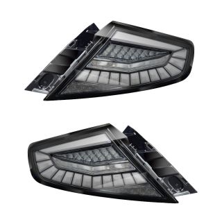 EvoGlow Series DynamicLume LED Tail Lights Light Smoke Lens w/ Black Base & White Bar Subaru 2022-2025 WRX