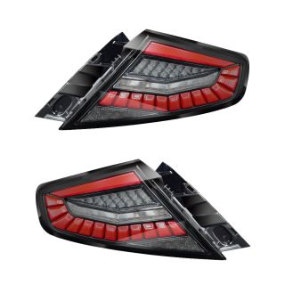 EvoGlow Series DynamicLume LED Tail Lights Light Smoke Lens w/ Black Base & Red Bar Subaru 2022-2025 WRX