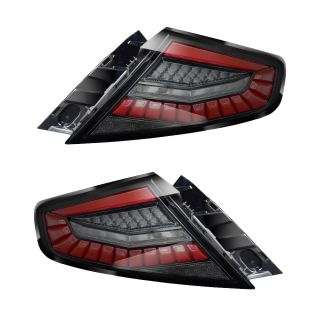 EvoGlow Series DynamicLume LED Tail Lights Smoke Lens w/ Black Base & Red Bar Subaru 2022-2025 WRX