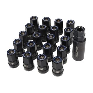 Muteki HR38 Hyper Race Open Ended Lug Nuts Black w/ Blue Ring 12x1.25