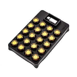 KICS Leggdura Racing Lug Nuts + Locks Gold 12x1.25