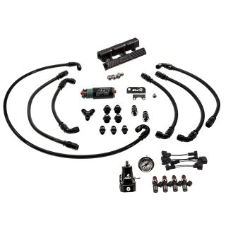 SMY V2 MAX Top Feed PTFE Fuel Lines, Black Rails, Injectors, Pump, Fuel Pressure Regulator Subaru 2002-2014 WRX / 2004-2021 STI
