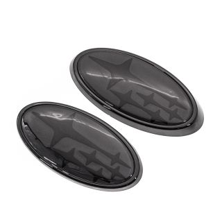 Front & Rear Gloss Black Emblem Kit w/ Black Stars Subaru 2022-2025 BRZ