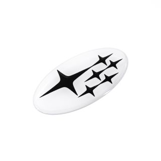 Steering Wheel Gel Emblem White Background Black Stars Subaru 2002-2025 WRX / STI