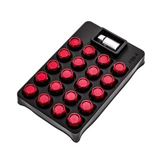 KICS Leggdura Racing Lug Nuts + Locks Red 12x1.25